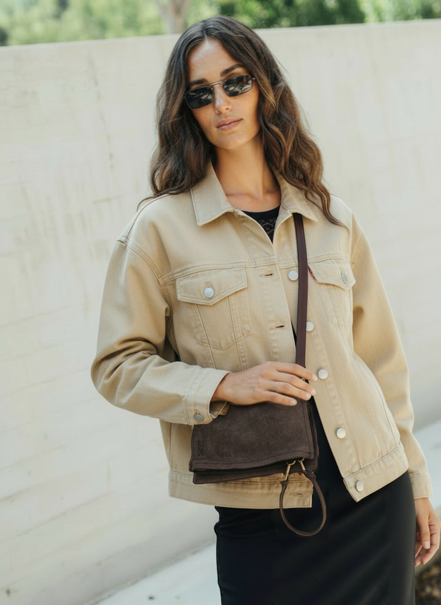 CARTERA MARGARET EBANO SUEDE