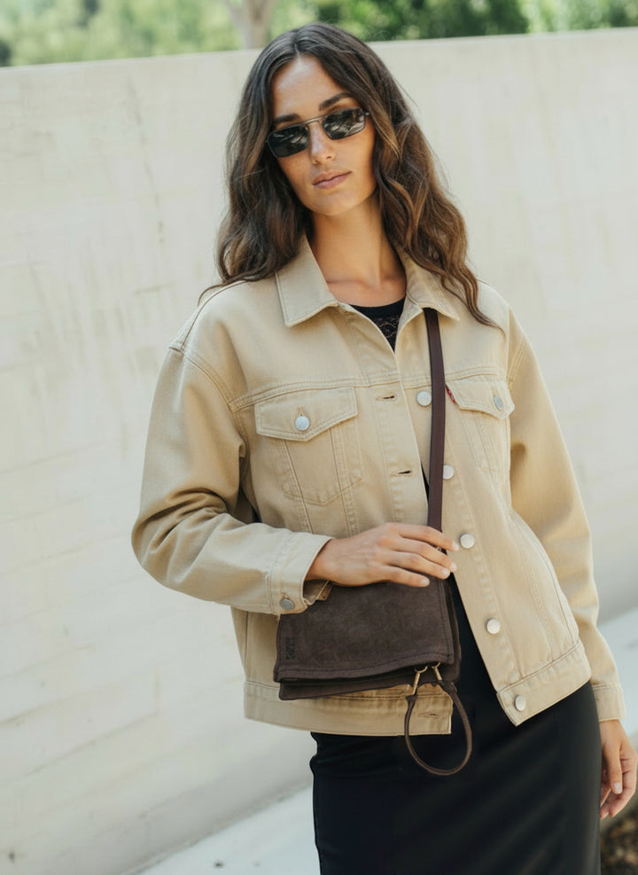 CARTERA MARGARET EBANO SUEDE