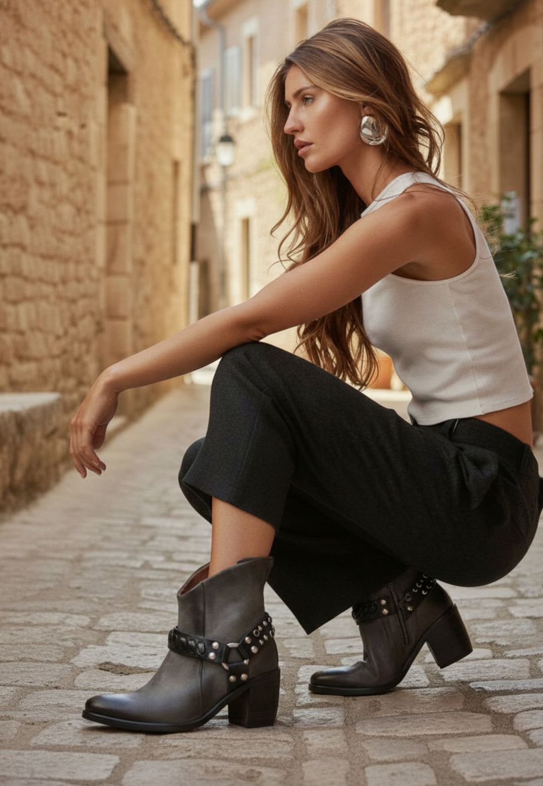 BOTIN RUBY GRIS PLATA